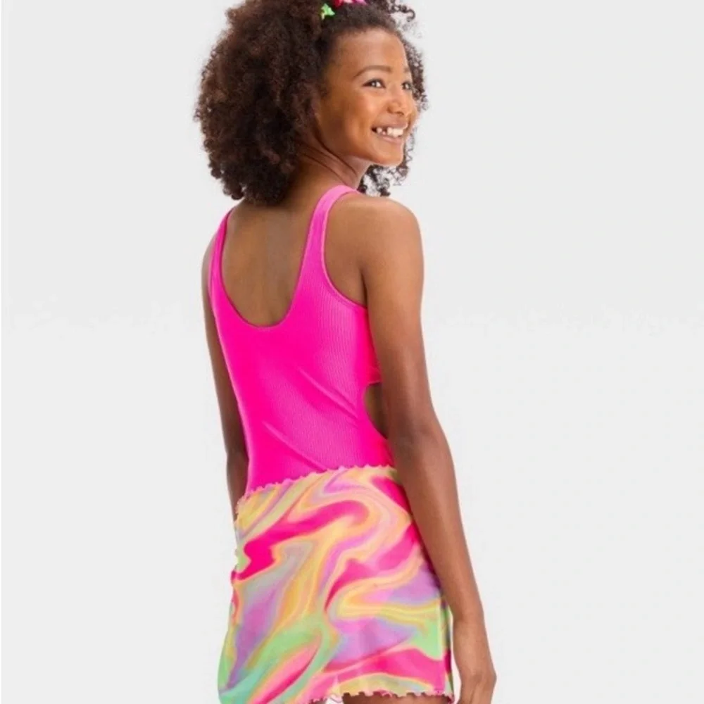 NWT Art Class Girl’s Cut‎ Out One Piece Swimsuit Set - Size: M (8) PLUS